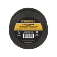 Cinta Eléctrica STRONGHOLD para Aislar, de PVC, Trabajo Pesado Eléctrico Industrial (Soporta UV, abrasión, agua, aceite y corrosión), Grosor de 0.21 mm (8.5 mil), Ancho de 38 mm, y 20 m de Largo, Uso Interior/Exterior, Color Ne