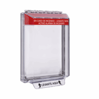 STI14010FRES-p.png Cubierta Universal Transparente de Bajo Perfil y Texto de Incendio en Español