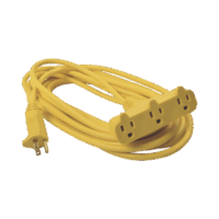 SYS136050-p.png Extensión Eléctrica Tipo Abanico Uso Rudo 8 metros/ 127 V CA - 10 A Máximo / Color Amarilla.