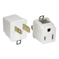 SYS136074-p.png Adaptador clavija de aterrizado a polarizado 2 piezas ABS