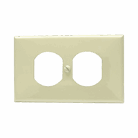 SYS136600-p.png Placa de plástico para contacto dúplex color marfil.