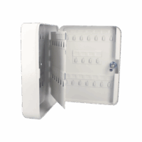 SYSCLL36-p.png Caja para llaves con capacidad para 36 llaves/ Medidas 160 x 200 x 75 mm (ancho x alto x profundidad)/Fabricada en acero/ Cerradura con llave.