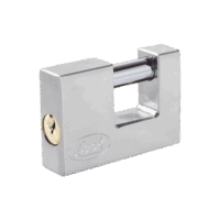 SYSL22C70ECSB-p.png Candado para Cortina Metálica / Medida 70 mm/ Acabado Cromo Satinado/ Nivel de Seguridad 6 / Llave Estándar.