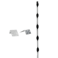 SYSPOST3V2-p.png Poste con altura de 1m para cercos eléctricos/ Incluye base multiposicion fabricado 100% con acero galvanizado con 5 aisladores de paso