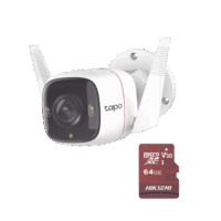 TAPOC320WS_HS64-p.png Kit de Cámara IP Wi-Fi / Incluye 1 Pieza Modelo TAPO-C320WS / Utiliza La App Tapo / 1 Memoria Micro SD Modelo Mod HS-TF-E1/64G