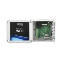 TARJETWIFIV2-p.png Modulo WIFI con gabinete para uso en Energizadores YONUSA/Aplicación sin costo/Activación Remota de 4 salidas tipo Relay con alta capacidad.