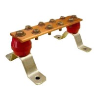 TGBUSG10.jpg Barra para Unión de Cobre con Capacidad de 1000A, medidas 7-7/8 x 2 x 1/4 in., con Aisladores (Sin Gabinete)