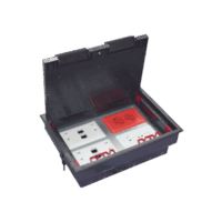 THCP4M-p.png Caja de piso para cuatro módulos universales (Socket M4), para alimentación eléctrica y redes de datos (11000-43401) No incluye faceplates