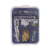 THKITFY-p.png Kit para Sistemas de Fijación en Yeso, Muros Falsos, Tabique hueco, Uso en interiores (91 piezas)