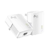 TLPA7017KIT-p.png Kit Adaptador Powerline Gigabit Ethernet, tecnologia HomePlug AV2, 1000Mbps, Plug and Play, hasta 300 M dentro de casa, 1 Puerto 10/100/1000 Mbps y tamaño ultra compacto