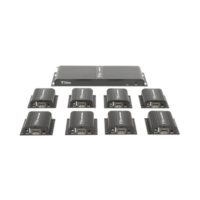 TT718PRO-p.png Kit Divisor y Extensor HDMI (Extender Splitter) / Divide 1 Fuente HDMI a 8 Pantallas / Extiende la señal HDMI hasta 40 m / Resolución 1080P @ 60 Hz / Cat 6/6a/7 / Uso 24/7 / Salida Loop en el Tx / IR / Alimente solo el Tx (PoC).