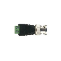 TTRG17.jpg Adaptador de conector BNC macho a 2 terminales-tornillo para cables AWG-26-14, en aplicaciones Video Vigilancia, Níquel/ Oro/ PTFE y PVC.
