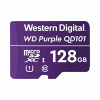 WD128MSD-p.png Memoria microSD de 128 GB PURPLE, Especializada Para Videovigilancia, 10 VECES MAYOR DURACIÓN, 3 AÑOS DE GARANTIA