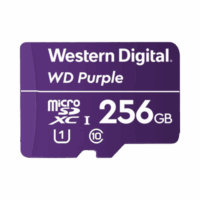 WD256MSD-p.png Memoria microSD de 256 GB PURPLE, Especializada Para Videovigilancia, 10 VECES MAYOR DURACIÓN, 3 AÑOS DE GARANTIA