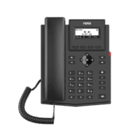 Teléfono IP empresarial para 2 lineas SIP con pantalla LCD, Códec Opus, conferencia de 3 vías, PoE.