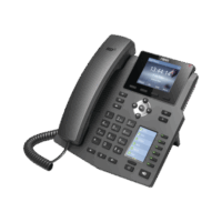 Teléfono IP empresarial para 4 líneas SIP con 2 pantallas LCD, 6 teclas BLF/DSS, conferencia de 3 vías, PoE