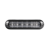 Luz Auxiliar Ultra Brillante  IP67 de 6 LEDs, Color Rojo, con mica transparente y bisel negro
