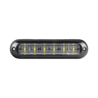 Luz Auxiliar Ultra Brillante  IP67 de 6 LEDs, Color Rojo/Claro, con mica transparente y bisel negro