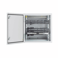ZDF242430-p.png Gabinete Industrial Preconfigurado de Montaje en Pared, Fabricado en Acero Bajo en Carbono, Protección NEMA 4/4X/12 IP66, de 12 UR, Color Gris
