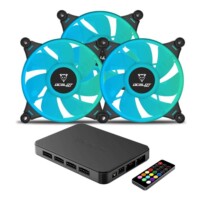 ventiladores-ocelot.jpg VENTILADORES OCELOT GAMING OFKIT-2 / KIT 3 PIEZAS / 120MM / RGB / HUB PARA 10X VENTILADORES RGB / CONTROL REMOTO / 38.5 CFM / 1200 RPM / 21.2 DB / COLOR NEGRO